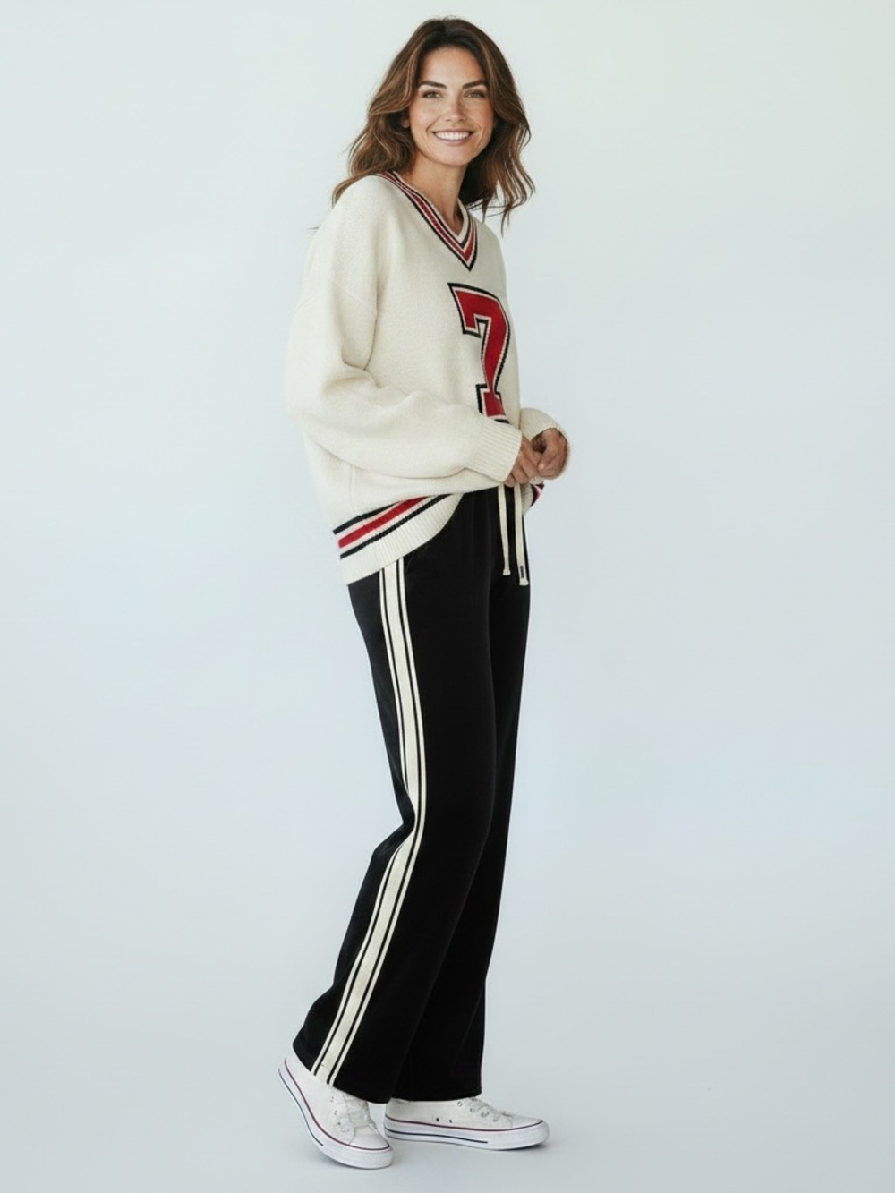 Black, Grey or Military green Track Joggers with Cream Side Stripes